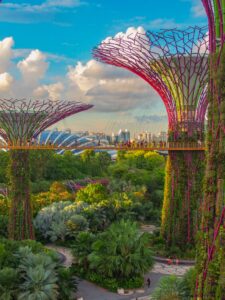 skytrees at gardens by the bay in singapore